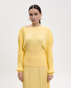 Balmain Yellow ribbed jumper GF1AQ135KJ30