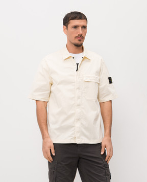 Stone Island Beige shirt with logo patch L1S151100025S0A10