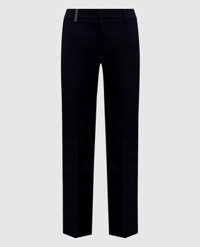 Peserico Navy wool and cashmere pants A0471803358