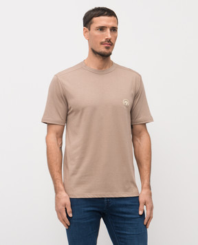 Stefano Ricci Brown T-shirt with logo patch MNH6104980803