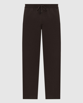 Stefano Ricci Brown wool, cashmere and silk sweatpants K606422P3DF26308