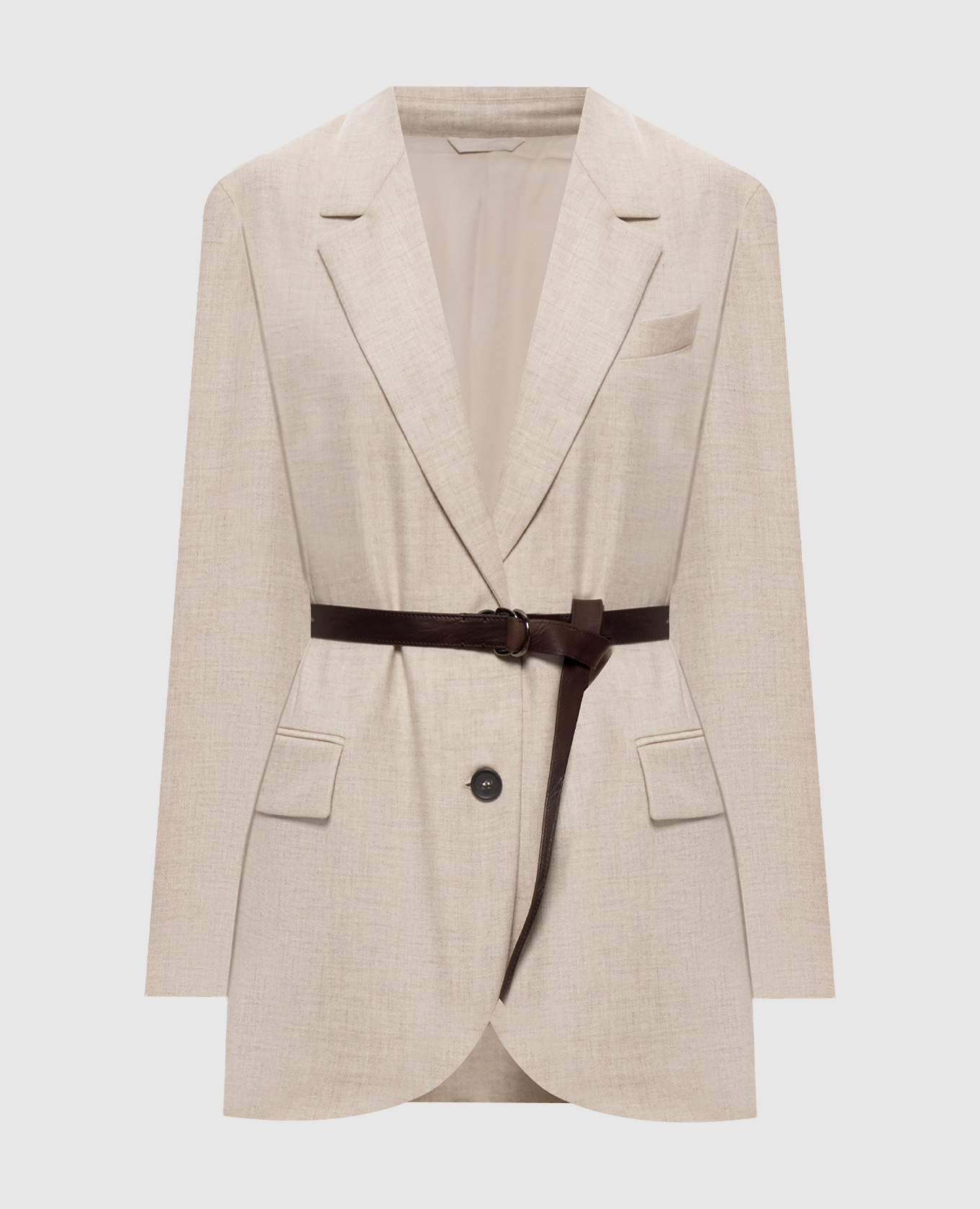 Beige wool and cashmere jacket