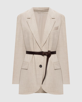 Brunello Cucinelli Beige wool and cashmere jacket MB1627645