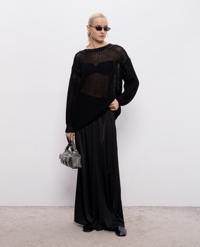 Intoca Black openwork linen sweater 261LILLPO0102