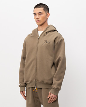 Rhude Khaki insulated sports jacket with logo embroidery RHPS26HO09012
