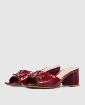 Valentino Burgundy patent leather mules with emblem 8W2S0HA6TMK