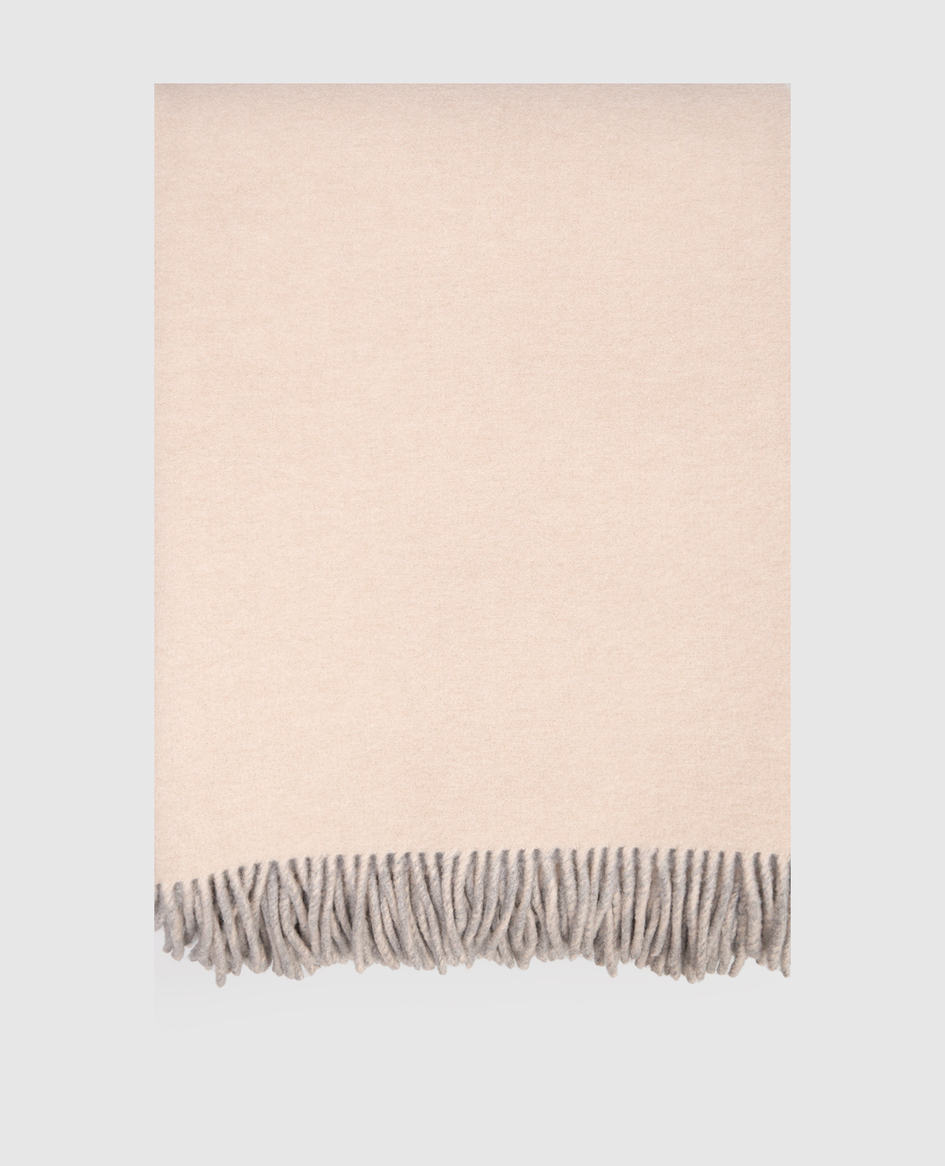 Reversible cashmere plaid with fringe