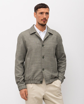 Pini Parma Green jacket with wool and linen BMBWOLISAGE