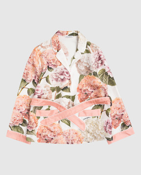 Dolce&Gabbana Children's silk blouse with floral print L55S87HI11856