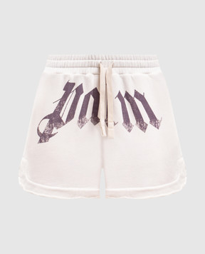 Palm Angels White shorts with logo print PWCI017S26FLE001