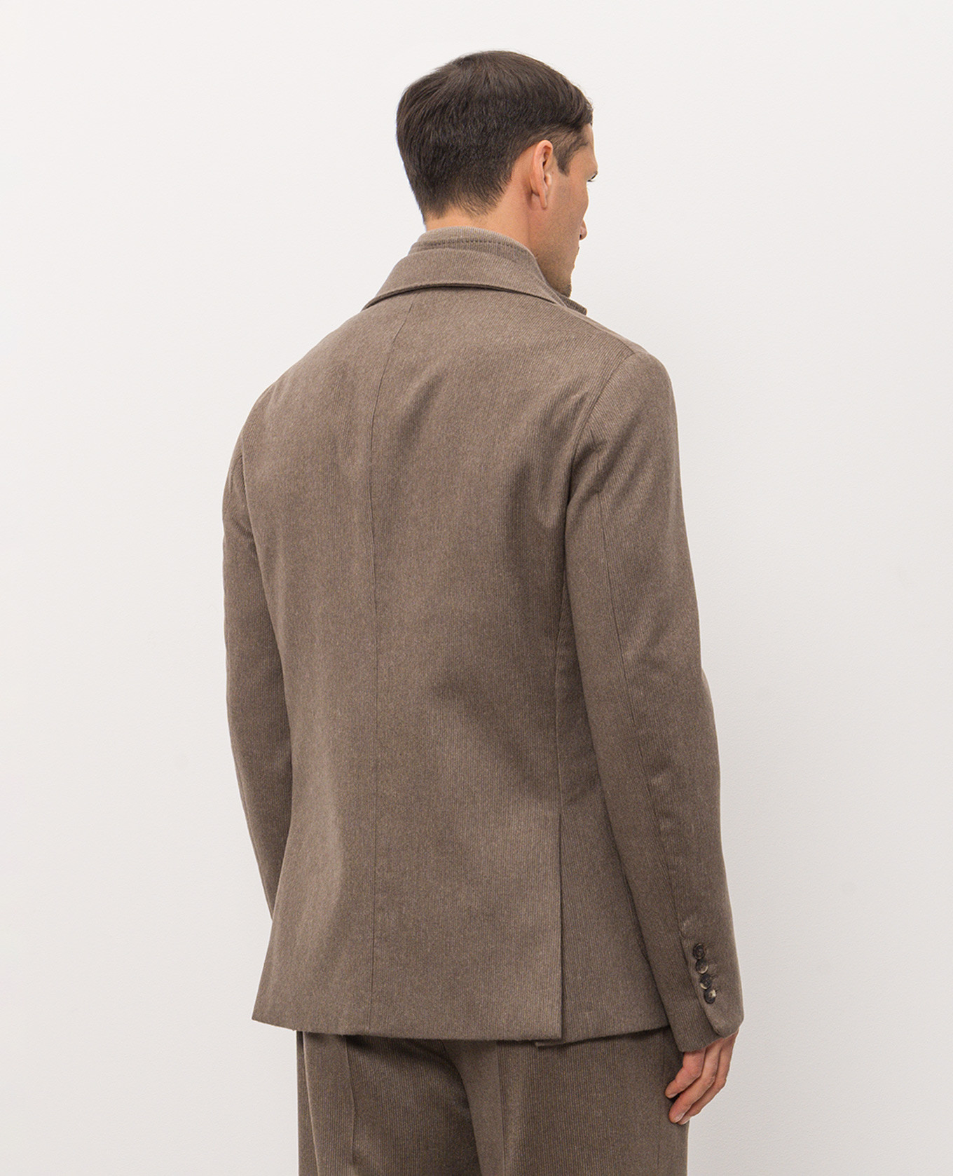 Brown cashmere blazer with placket Brett Johnson 4