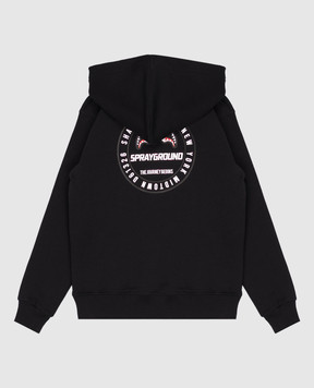 Sprayground Children's black hoodie with logo print SPY1488GBLK