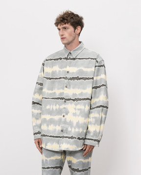 Off-White Gray TieDye Denim Shirt 44MES01FZ26F001