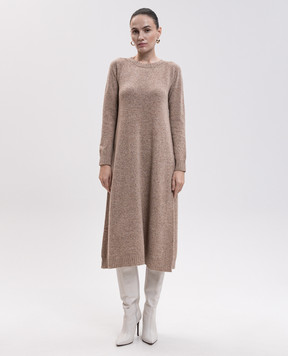 Max Mara Weekend Beige midi dress GOCCIA with wool and silk WKDGOCCIA