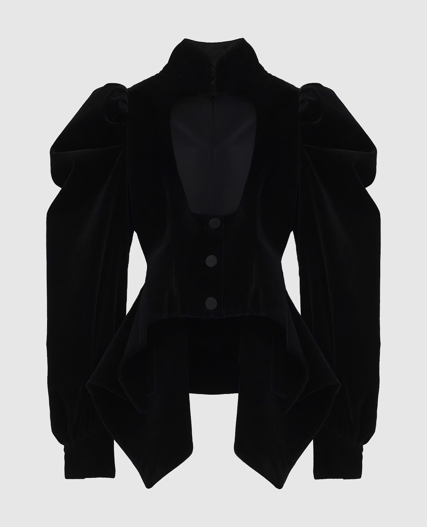 

Black velvet jacket with a neckline Alexander McQueen