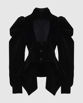 Alexander McQueen Black velvet jacket with a neckline 849830QFABM