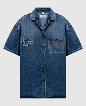 Off-White Blue denim shirt dress with logo embroidery 2YM038S26DEN001