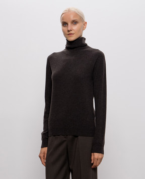 Peserico Dark brown wool, silk and cashmere turtleneck A99978F12K09283