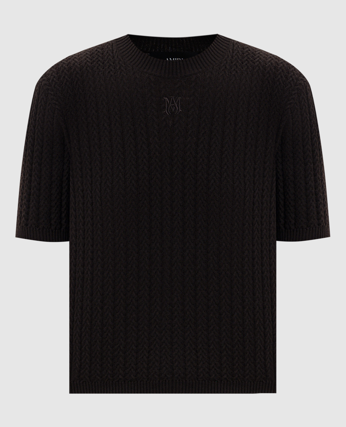 

Brown wool top with textured pattern AMIRI