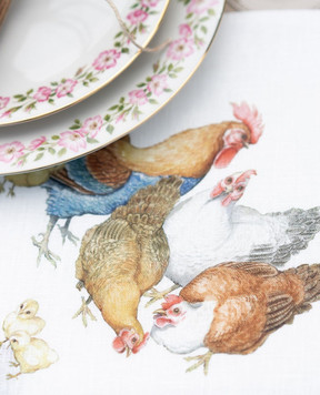 TESSITURA TOSCANA TELERIE BARN FRIENDS Linen White Serving Napkin Set NT240049020067