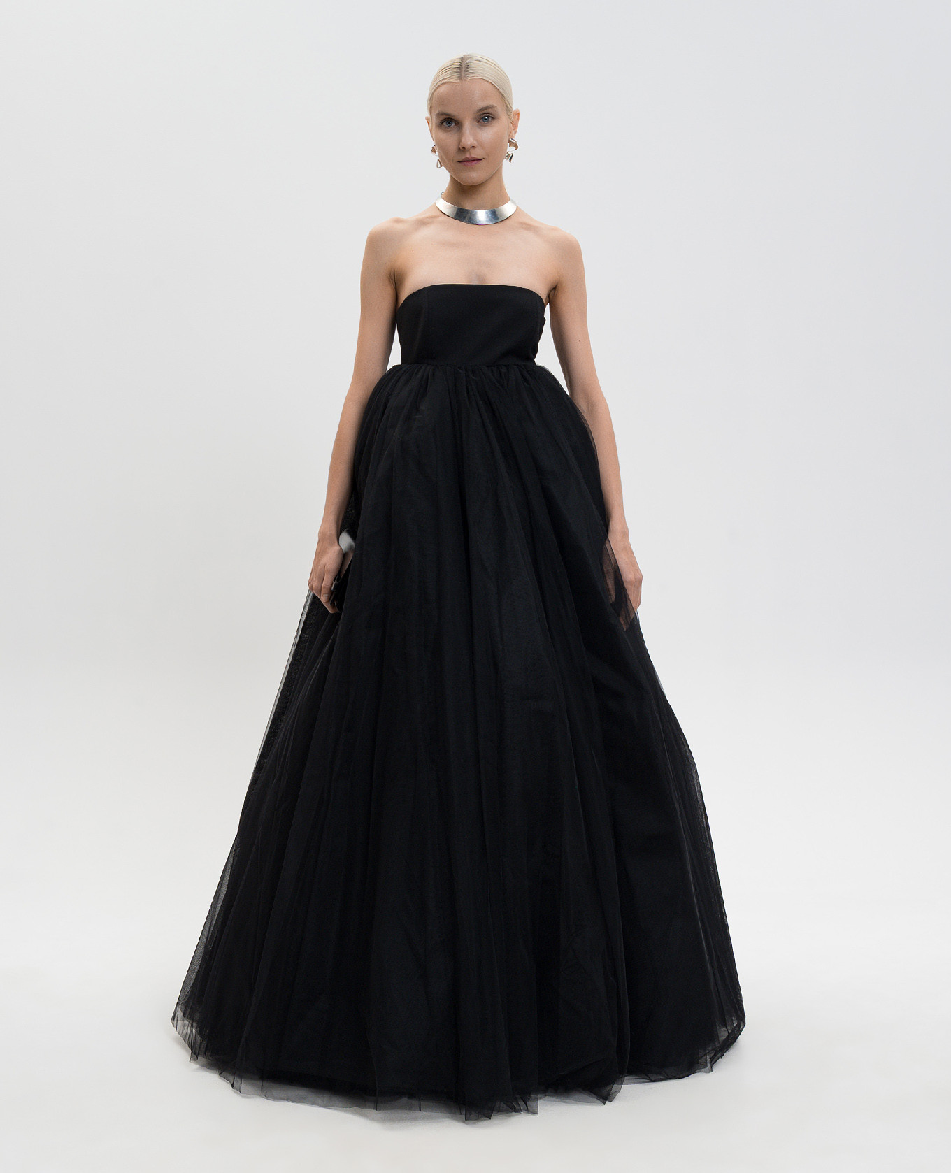 Black wool maxi dress with drape Off-White 2