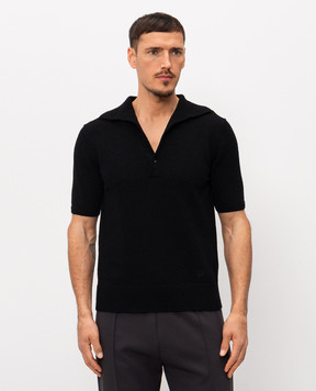 Dolce&Gabbana Black polo shirt with monogram embroidery GXZBHZJGMGX