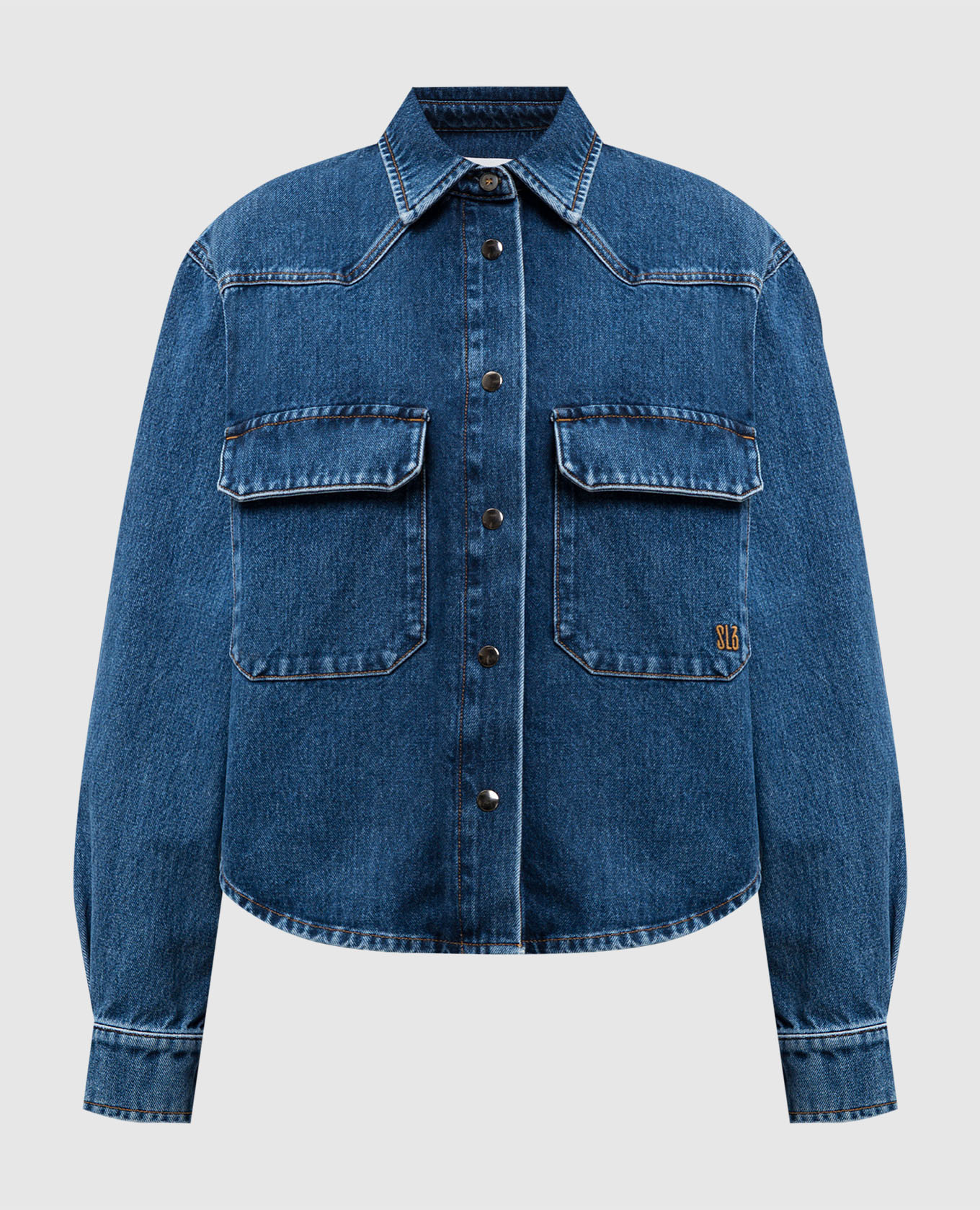 denim shirt with monogram embroidery Solotre