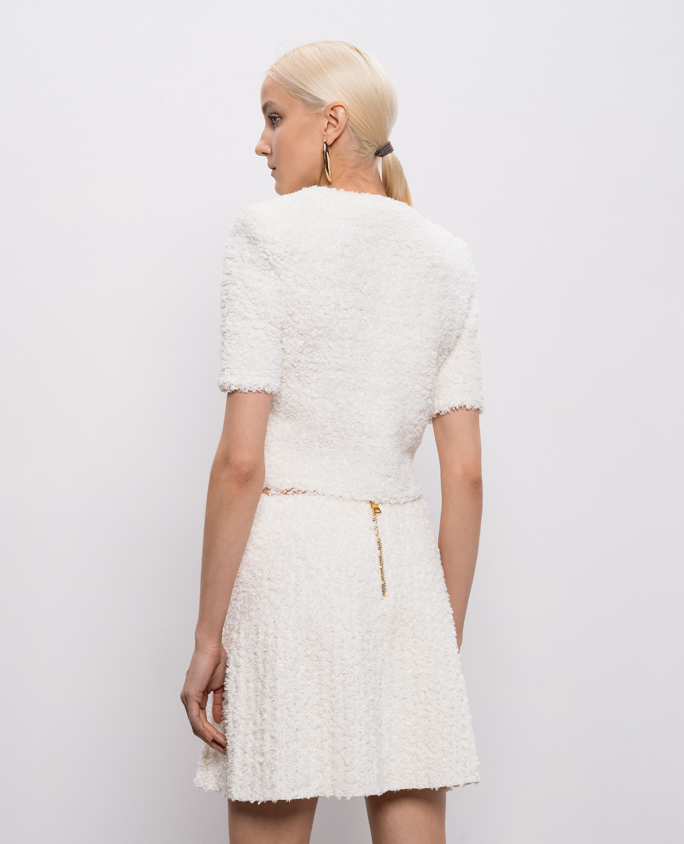 White tweed cardigan Balmain 4