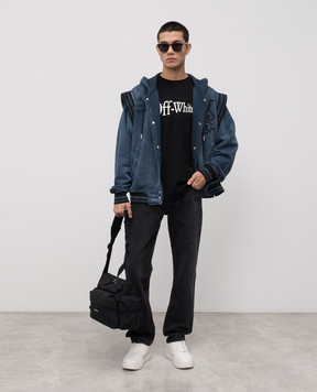 Off-White Blue sports jacket with logo 44MEK003F5F002