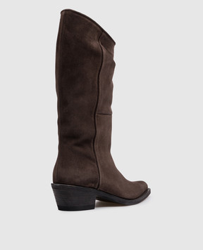 Khaite Clive brown suede boots F1105946