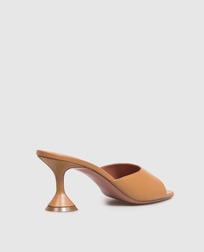 Amina Muaddi Lupita brown leather mules 16S365935LUP