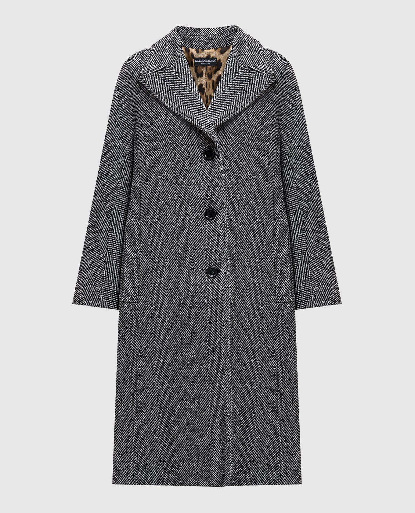 

Gray wool coat with a pattern Dolce&Gabbana, Grey