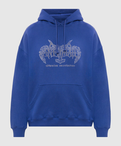 Blue printed hoodie