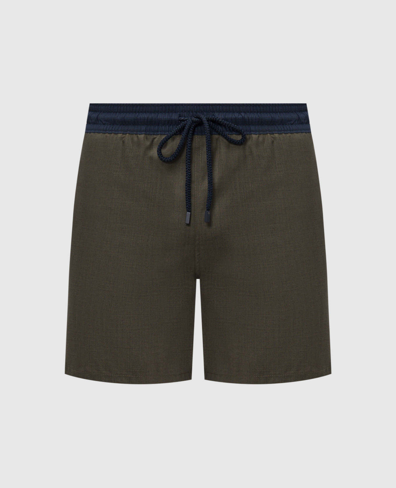 Super 120's Khaki Merino Wool Swim Shorts