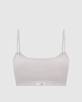 Maison Margiela MM6 Grey top with logo patch MKRK50010