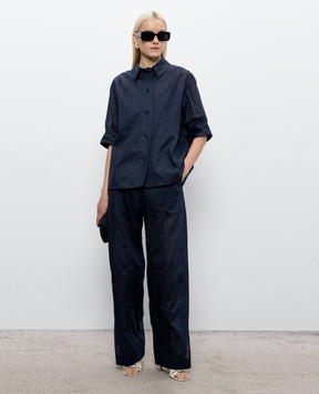 Jil Sander Blue pants with slits J02KA0381J45326
