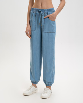Twinset Blue joggers with logo 261LL2QCC