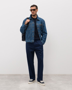 Valentino Blue pants with emblem 8V3RBN31ALS
