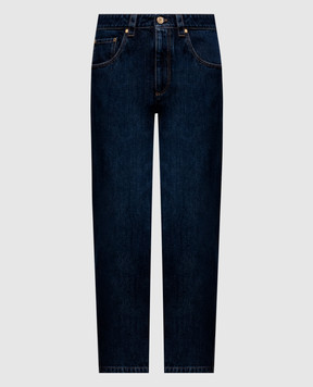 Brunello Cucinelli Blue jeans with logo patch MP095P5847