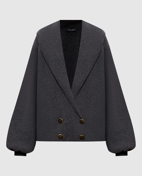 Dolce&Gabbana Gray wool cardigan sweater FXVFITJDVMT