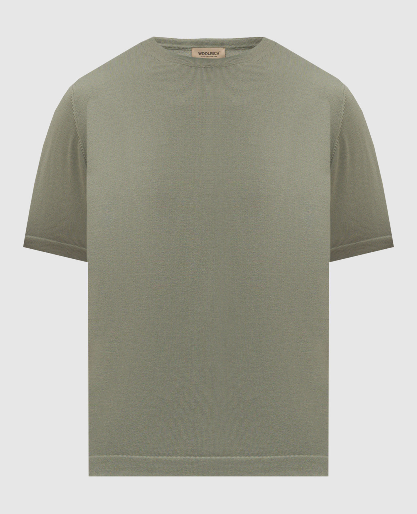 Khaki T-shirt with logo patch
