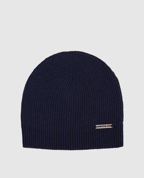 Stefano Ricci Blue cashmere hat K202022CUFF26391