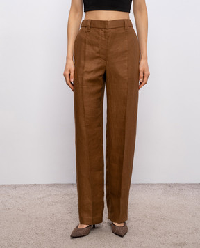 Brunello Cucinelli Brown linen pants MH527P9198