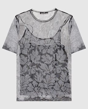 Ermanno Scervino Black patterned top D472L773CSJII