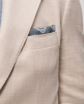 ISAIA Gray linen scarf FZOOO5FZ788