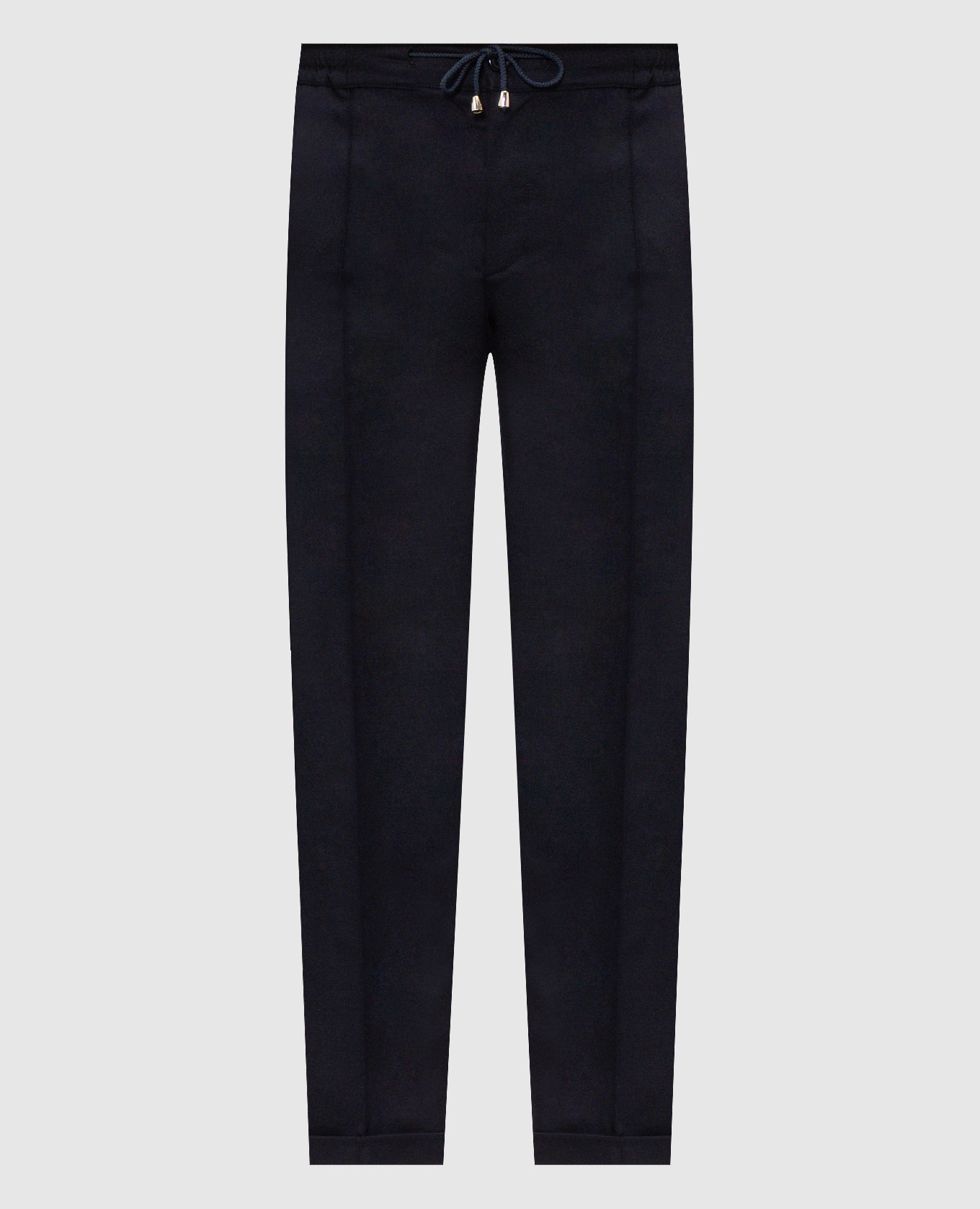 Blue wool trousers with lapels