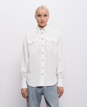 Brunello Cucinelli White shirt with linen MH126NE406