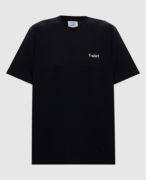 Vetements Black T-shirt with contrast print MH27TR221Bw