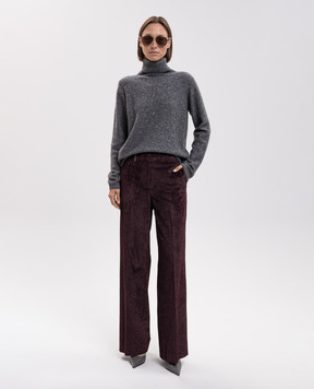 Allude Gray cashmere and silk sweater with sequins 26577102