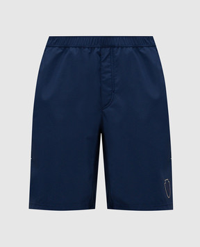 Brunello Cucinelli Blue shorts with logo print MB4223590T